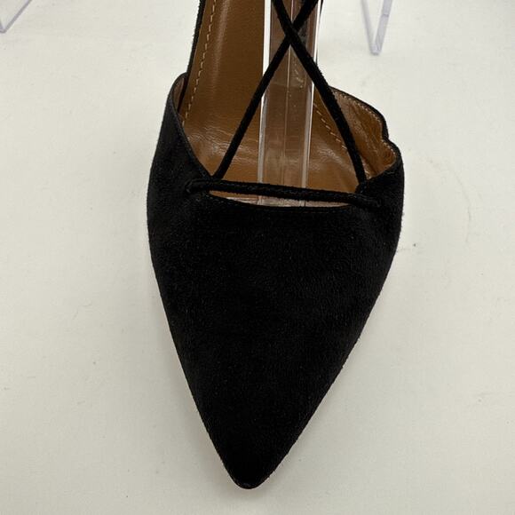 AQUAZZURA Belgravia Lattice CAGED Suede Pointed Toe Black Pumps 38.5 $800 NWOB - Picture 8 of 16